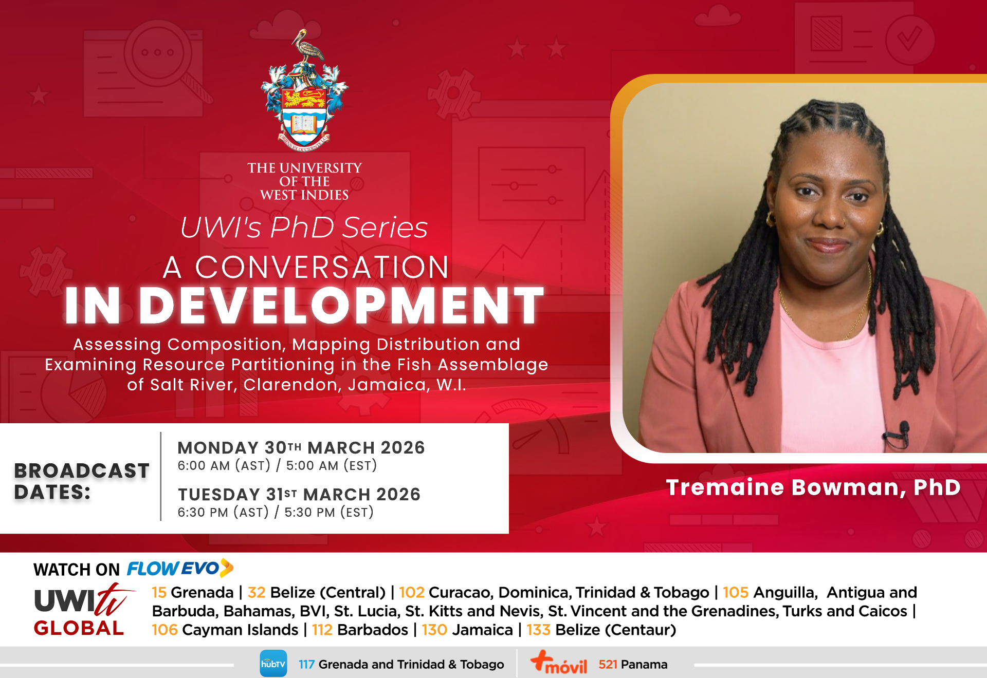 PhD Broadcast flyer template with Tremaine