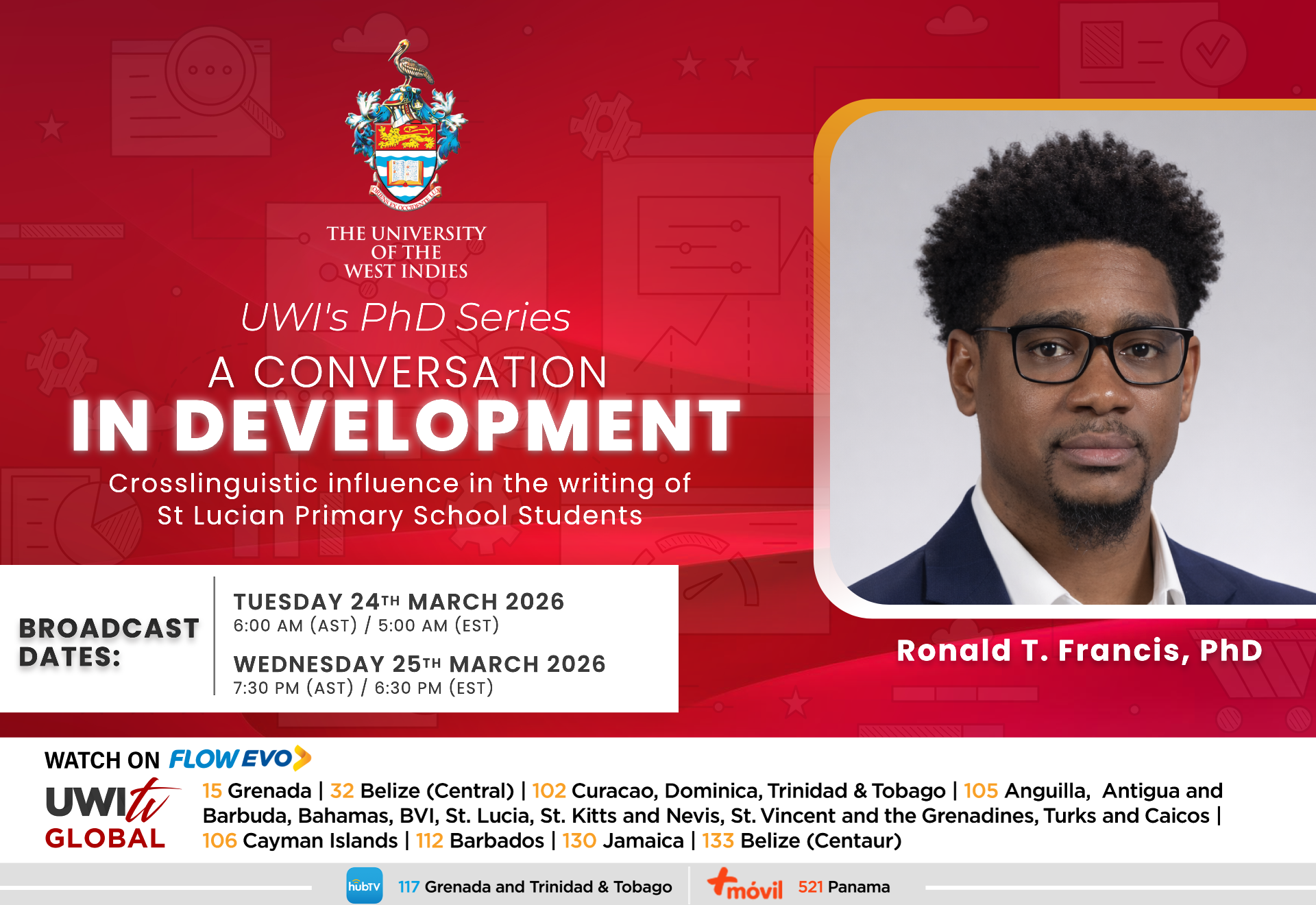 PhD Broadcast flyer template with Ronald